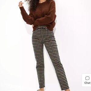 American Eagle Plaid Mom Jean